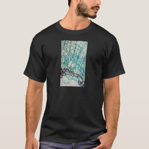 Camiseta micrografia das pilhas da planta