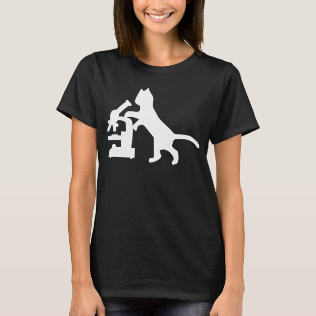 Camiseta Microscópio Cat Microscópio Kitten Biology Hist (Frente)