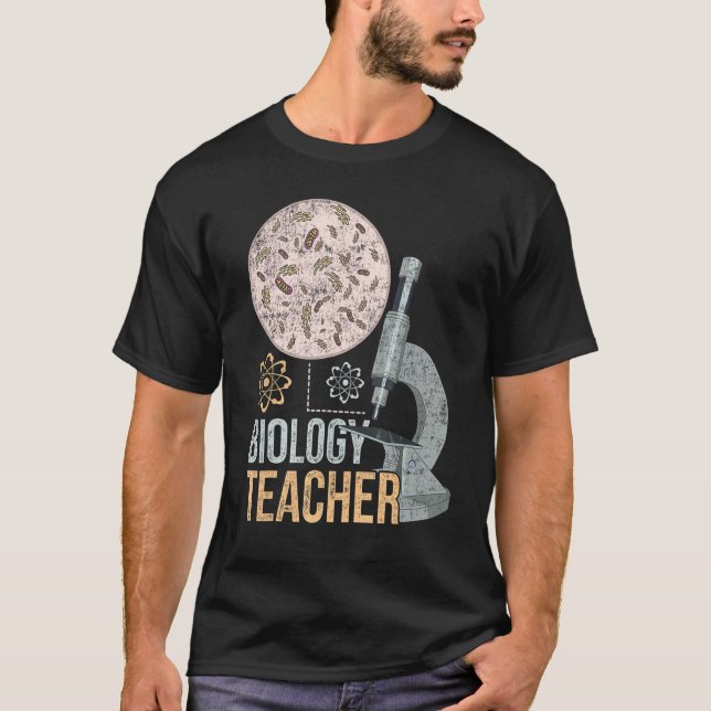 Camiseta Microscópio de Professores de Biologia por Microbi (Frente)