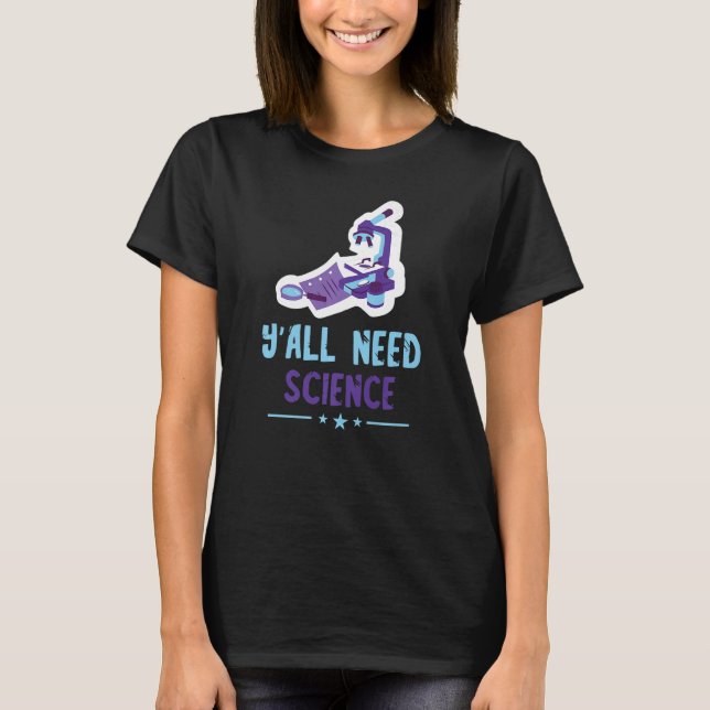 Camiseta Microscópio de Professores de Ciência Todos Precis (Frente)