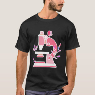 Camiseta Microscópio Floral de Laboratório Biólogo Ciência