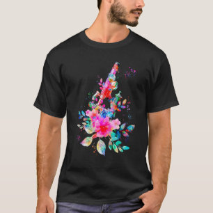 Camiseta Microscópio Floral Microscópio Laboratório Médico