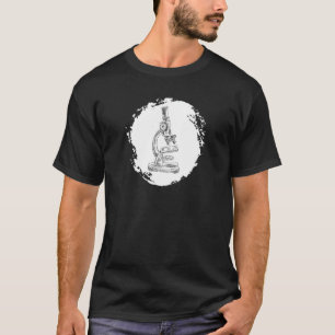 Camiseta Microscópio Para Mulheres Laboratório De Ciência D