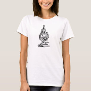 Camiseta Microscópios retros da ilustração do microscóp