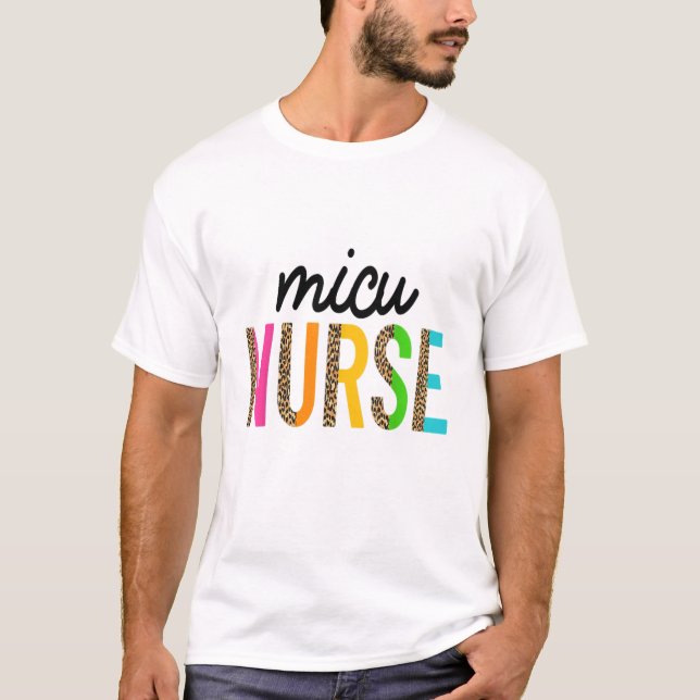 Camiseta MICU Nurse Medical Intensive Care Unit Leopard Pri (Frente)