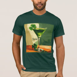 Camiseta Mid Century Modern Shamrock Martini Sláinte! 