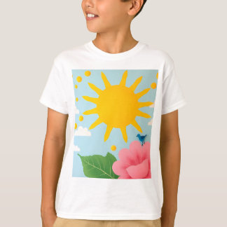 Camiseta Mid-Century Sun & Nature Art Print - Stylized Sun 