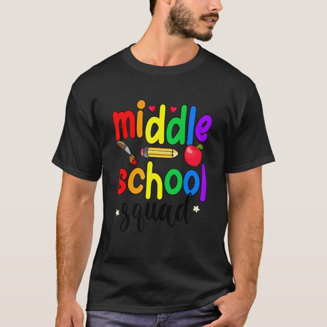 Camiseta Middle School Squad Middle School Teacher Crew (Frente)