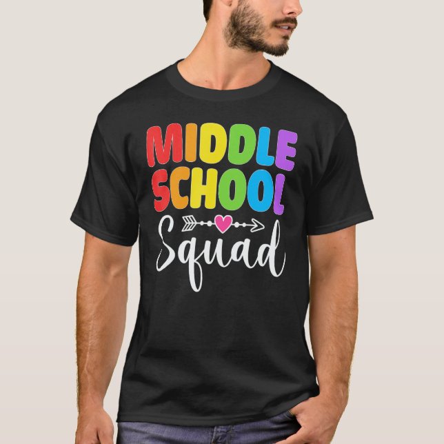 Camiseta Middle School Squad Teacher Student Team Back To S (Frente)
