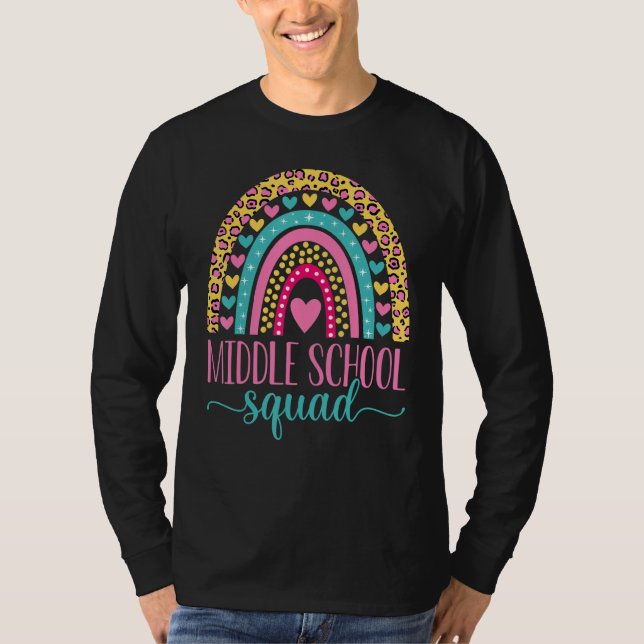 Camiseta Middle School Squad Team Teacher Girls Boys Back T (Frente)