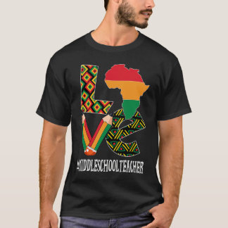 Camiseta Middle School Teacher Love Map African Black Histo