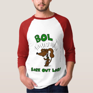 Camiseta Midge "BOL Latido Out Loud" Mens Raglan T-Shirt