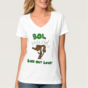 Camiseta Midge de "BOL do latido t-shirt do V-Pescoço das