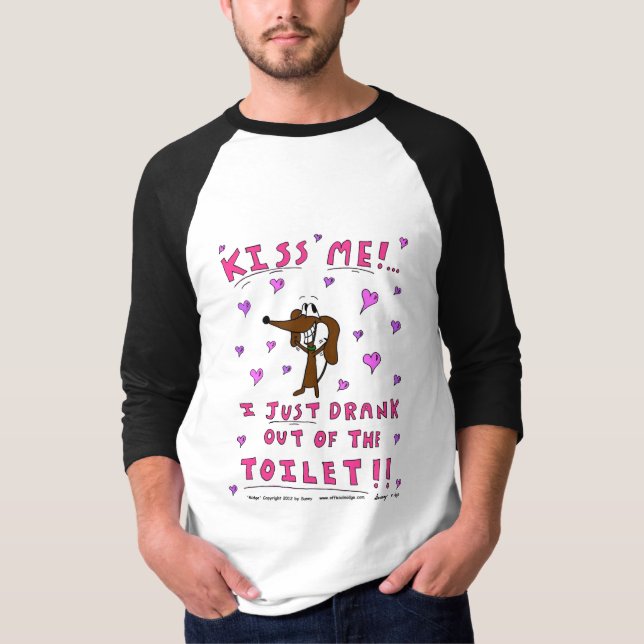 Camiseta Midge "KISS ME" significa Raglan T-Shirt (Frente)
