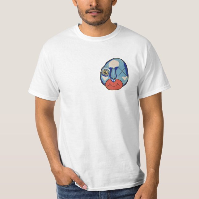 Camiseta Mídia mista de Cara azul (Frente)