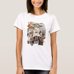 Camiseta Mídia mista Vintage Viajando Mulher