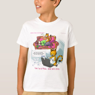 Camiseta Mídia Social Felina Divertida