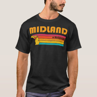 Camiseta Midland Michigan Vintage angustiou Souvenir