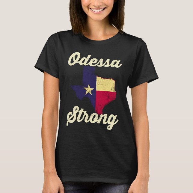 Camiseta Midland Odessa TX Strong Love Pray Support Texas M (Frente)
