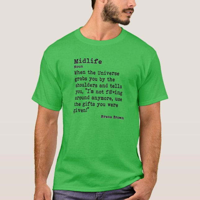 Camiseta Midlife: Pescoço Básico da Tripulação (Frente)
