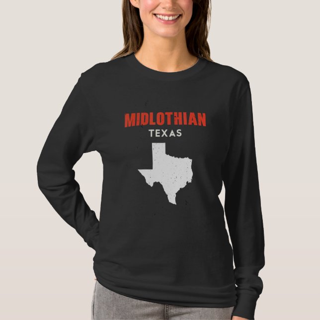 Camiseta Midlothian Texas USA State America Travel Texan (Frente)