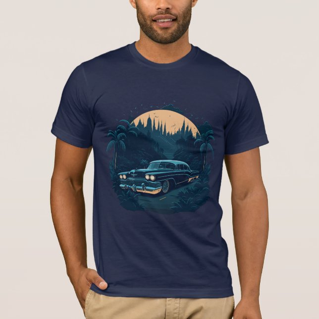 Camiseta Midnight Cruise: Uma aventura retrô para Cadillacs (Frente)