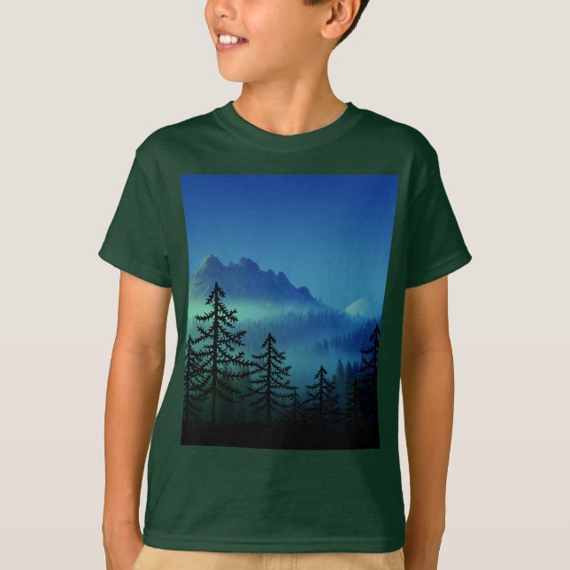 Camiseta MIDNIGHT FLOREST CALM MOUNTAIN (Frente)