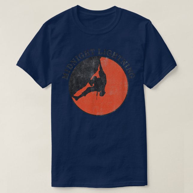 Camiseta MIDNIGHT LIGHTNING Distressed Bouldering Rock Clim (Frente do Design)