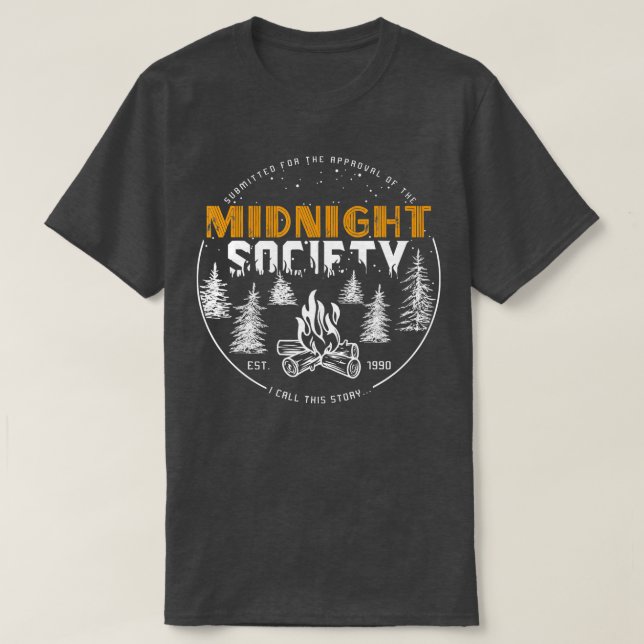 Camiseta Midnight Society Team Camping Camper Campfire  (Frente do Design)