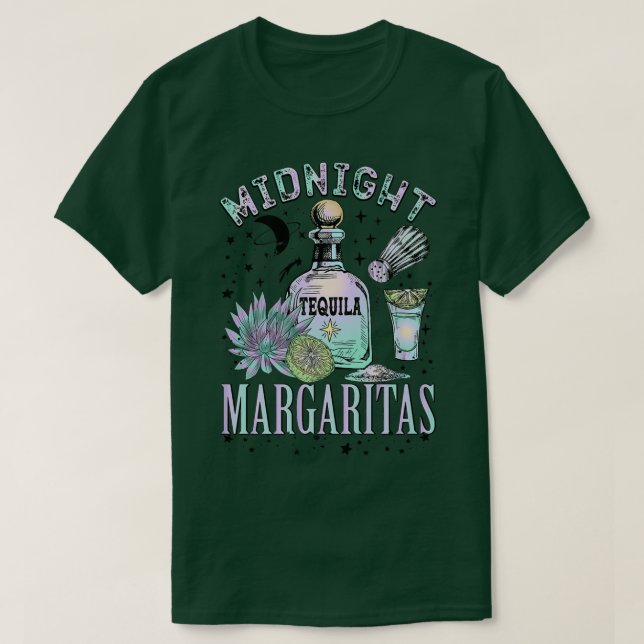 Camiseta Midnight Tequila Margaritas Lime Tequila Drink Mag (Frente do Design)
