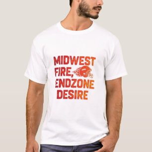 Camiseta Midwest Fire Endzone Desejo Futebol Dia de Jogo