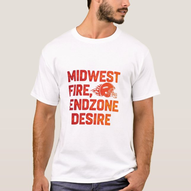 Camiseta Midwest Fire Endzone Desire Football Game Day (Frente)