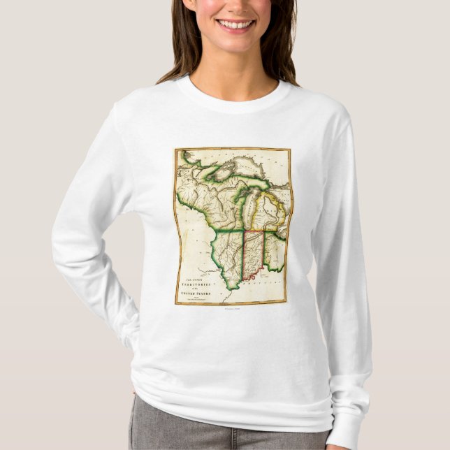 Camiseta Midwest no mapa unido de StatesPanoramic (Frente)