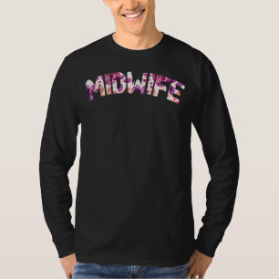 Camiseta Midwifery Pregnancy Support Doula Flowers Parteira