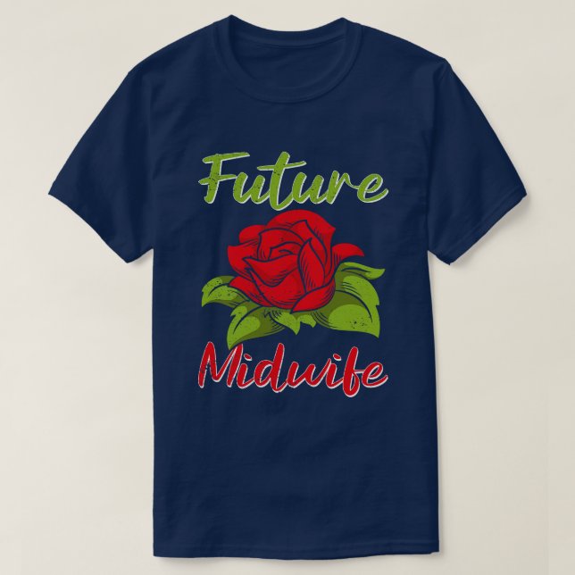Camiseta Midwifery Rosa Doula Birthing Suporte a Futuro Mid (Frente do Design)