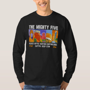 Camiseta Mighight Cinco Parques Nacionais de Utah Vintage E