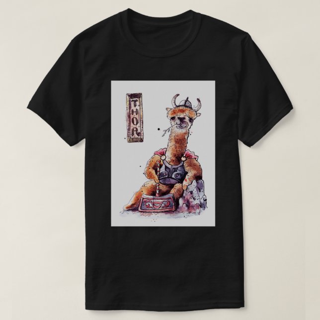 Camiseta Mighty Llama Thor (Frente do Design)
