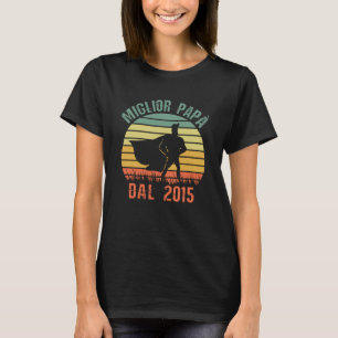 Camiseta Miglior Papà Dal 2015 Compleanno Padre Retro Vinta
