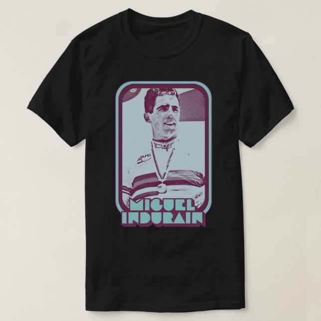 Camiseta Miguel Indurain Retro Cycling Fan Art Design (Frente do Design)