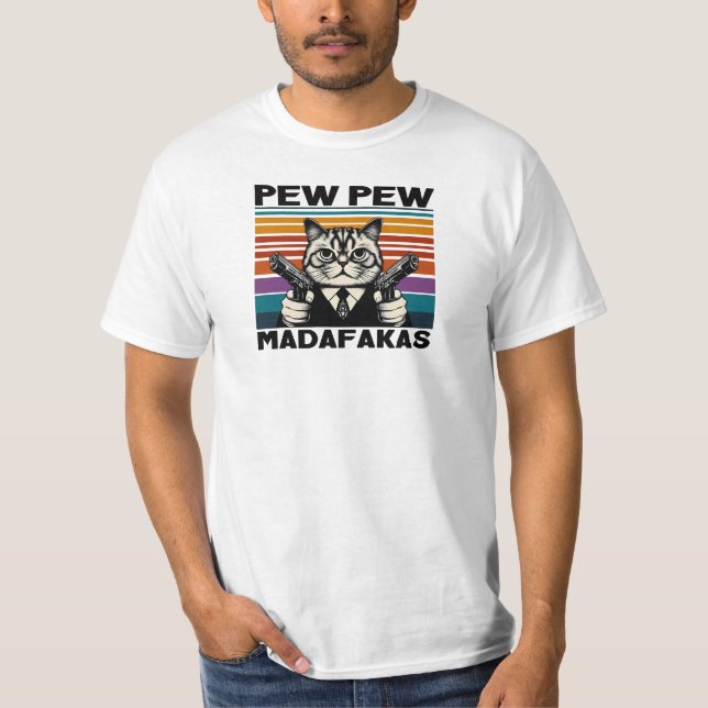 Camiseta mijo madafakas, gato louco (Frente)