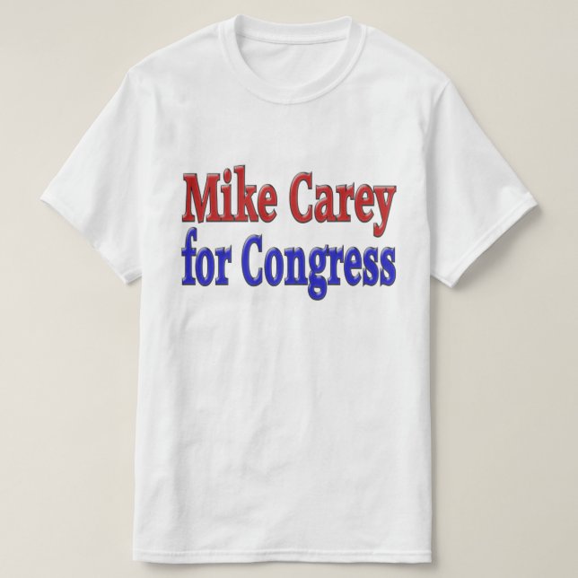 Camiseta Mike Carey para o Congresso (Frente do Design)