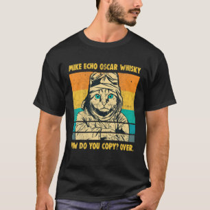 Camiseta Mike Echo Oscar Whisky Voando Cat Pilot MEOO Cat O