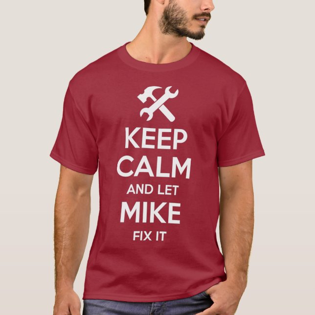 Camiseta MIKE Fix Cotação Engraçada Aniversário Nome Person (Frente)