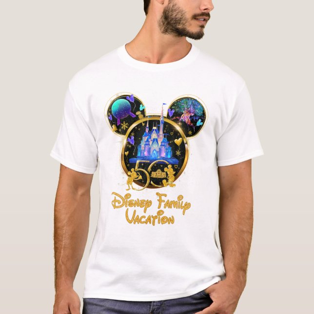 Camiseta Mike Mouse Cabeça Mais Férias Mágicas Da Família M (Frente)