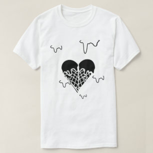 Camiseta Mikitiez biscoitoscomcreme de sorvete de coração p