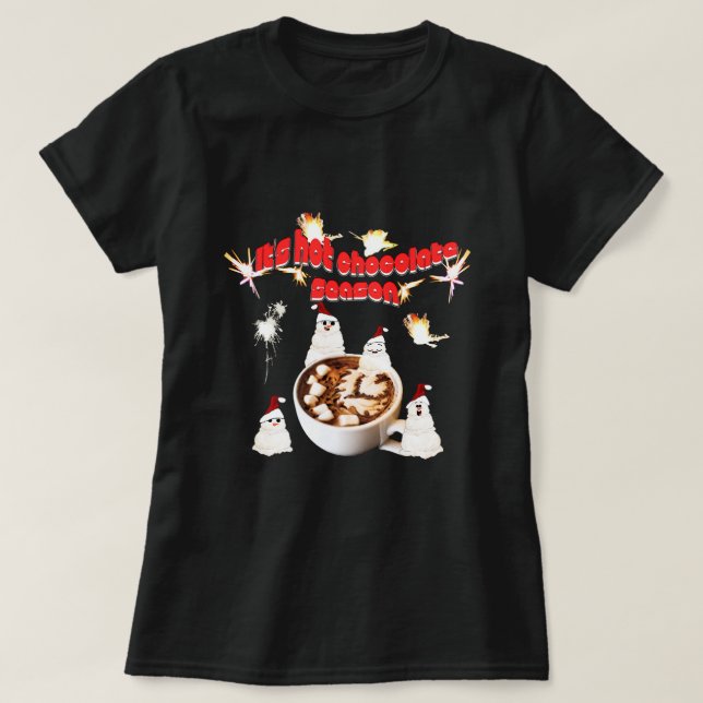 Camiseta Mikitiez blackfriday snowman hotchocolate vermelho (Frente do Design)