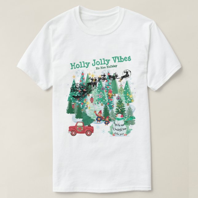Camiseta Mikitiez clássico christmastree greenforest (Frente do Design)