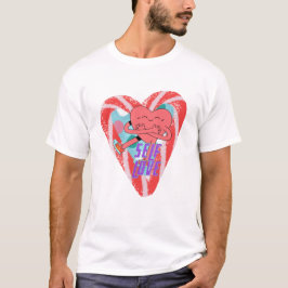 Camiseta Mikitiez coração rosa selflove junho gêmeos