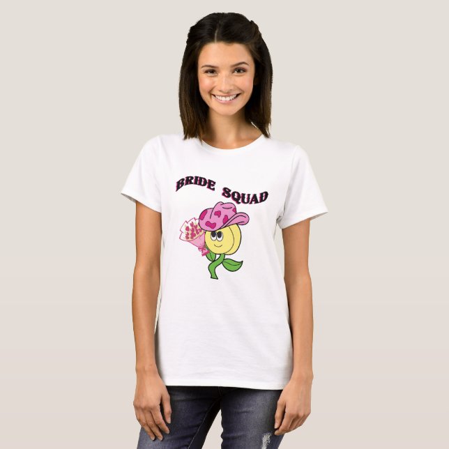 Camiseta Mikitiez cowboy bridesquad june noiva (Frente Completa)