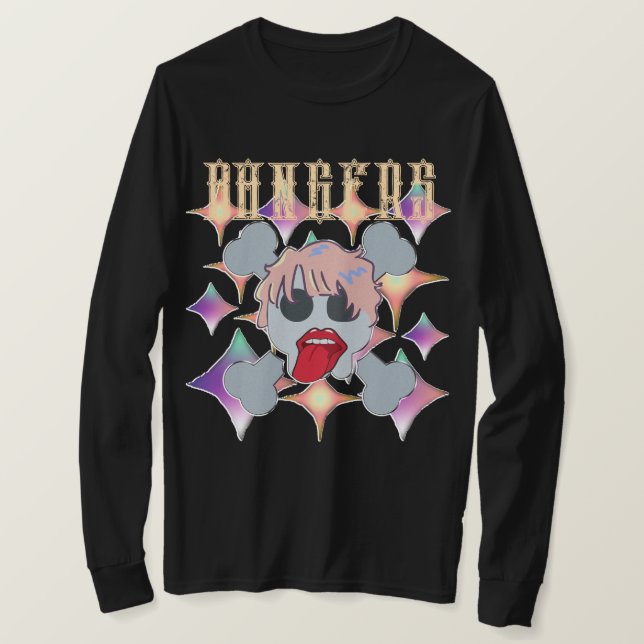 Camiseta Mikitiez rock star skull red aniversário redlip (Frente do Design)